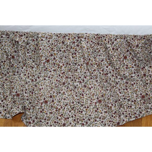 VTG 80s JCPenney Brown Floral Lace Comforter Dust Ruffle Shams 4 PC Set Queen - Picture 11 of 14